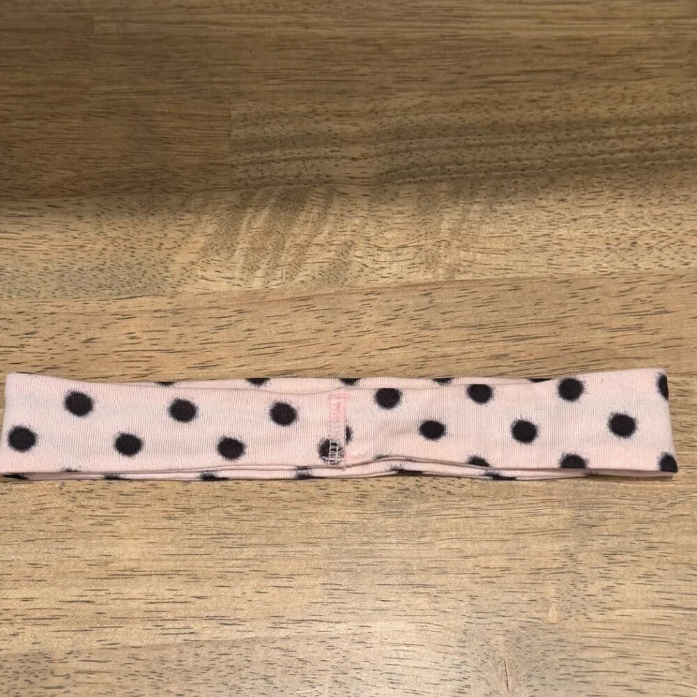 Lululemon Pink & Black Polkadot Workout Headband Silicone Grip - Picture 4 of 5